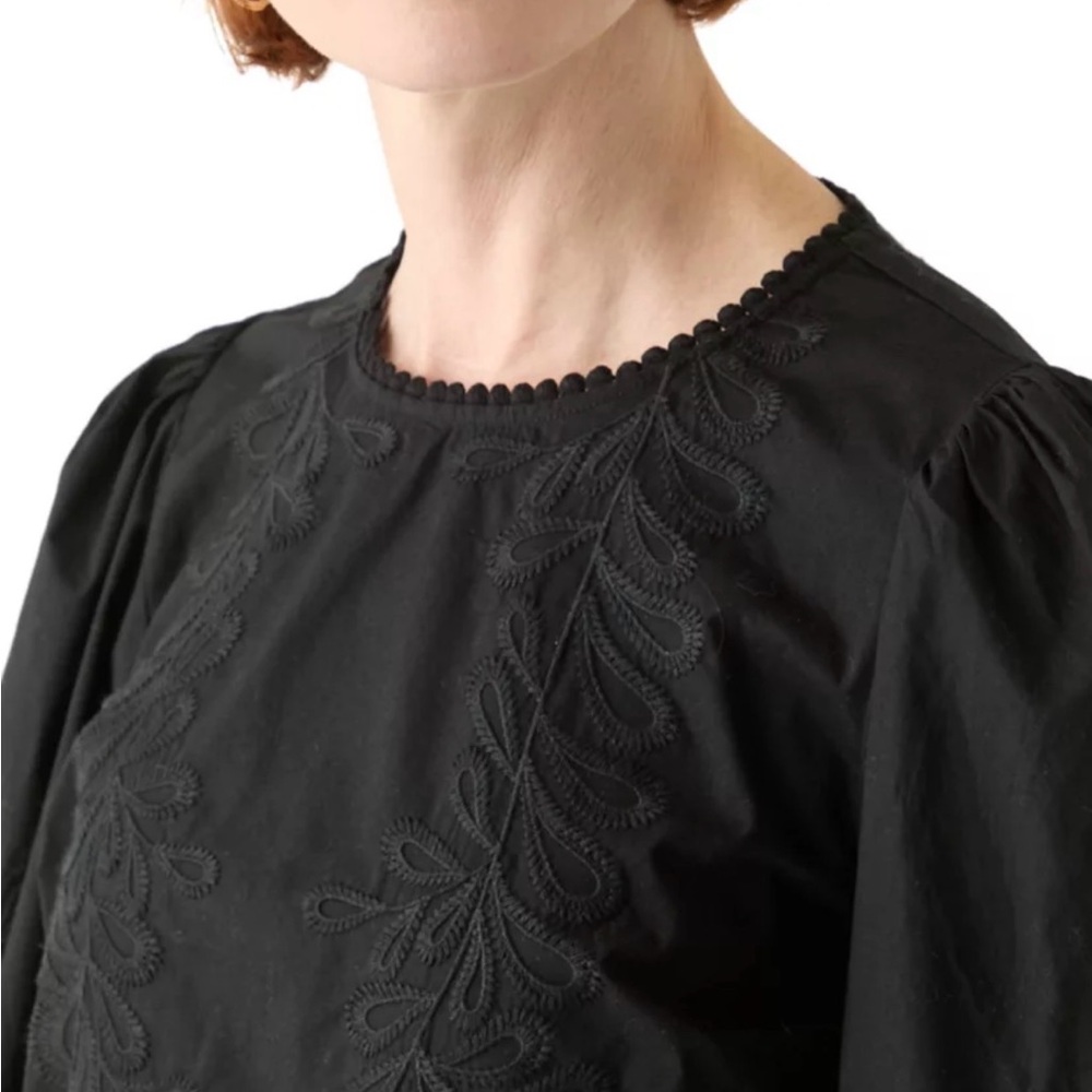 Philosophy Black Eyelet Embroidered Blouse - Picture 9 of 10